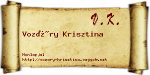 Vozáry Krisztina névjegykártya